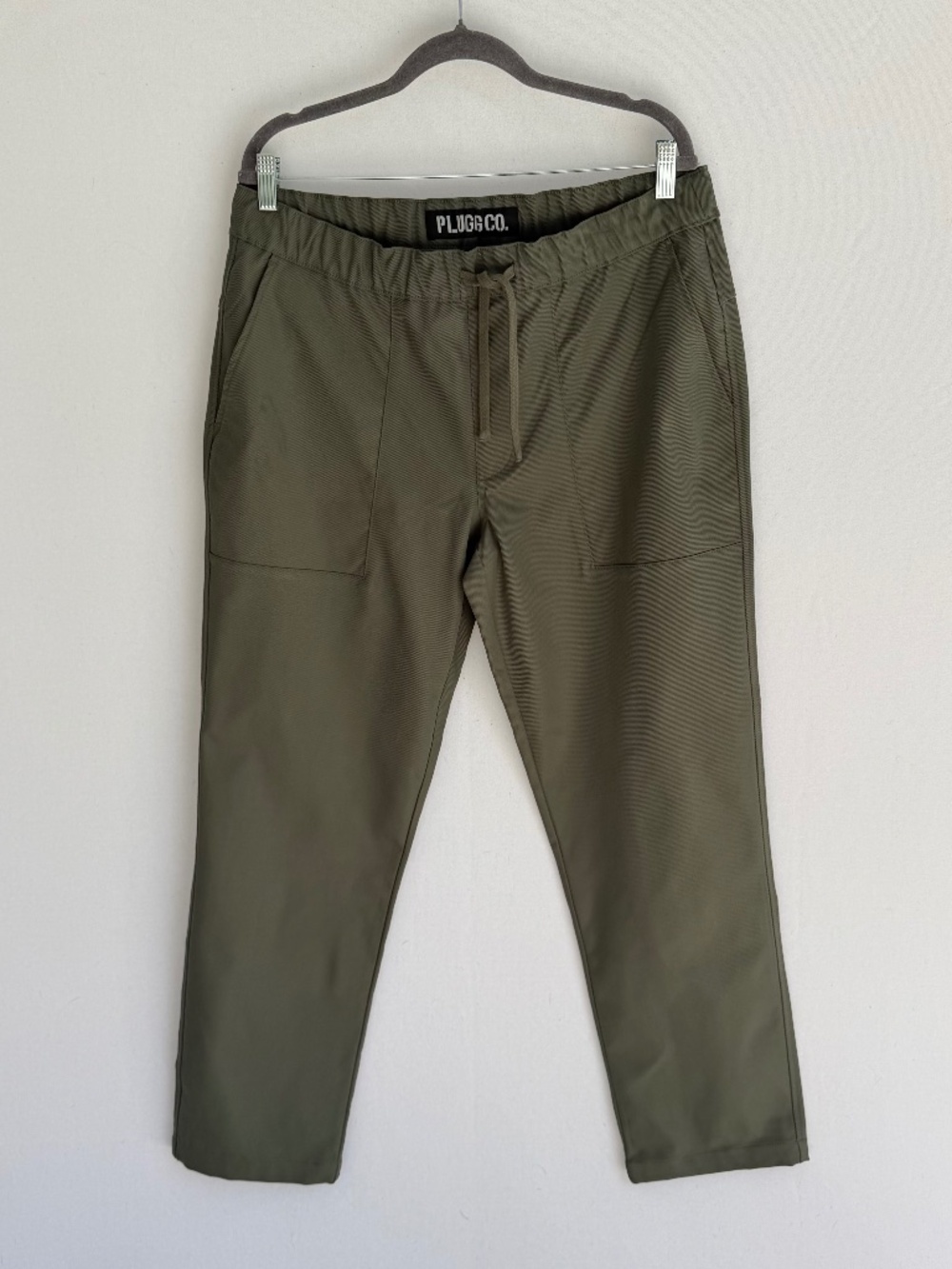 PLUGG CO Men’s Large Olive Green Pull On Drawstring Waist Twill Utility Pants